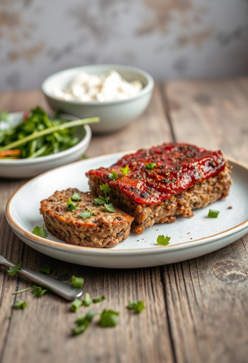 Lentil and Mushroom Meatloaf