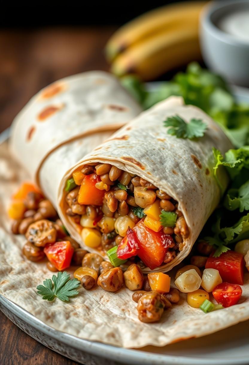 Lentil and Vegetable Breakfast Burrito