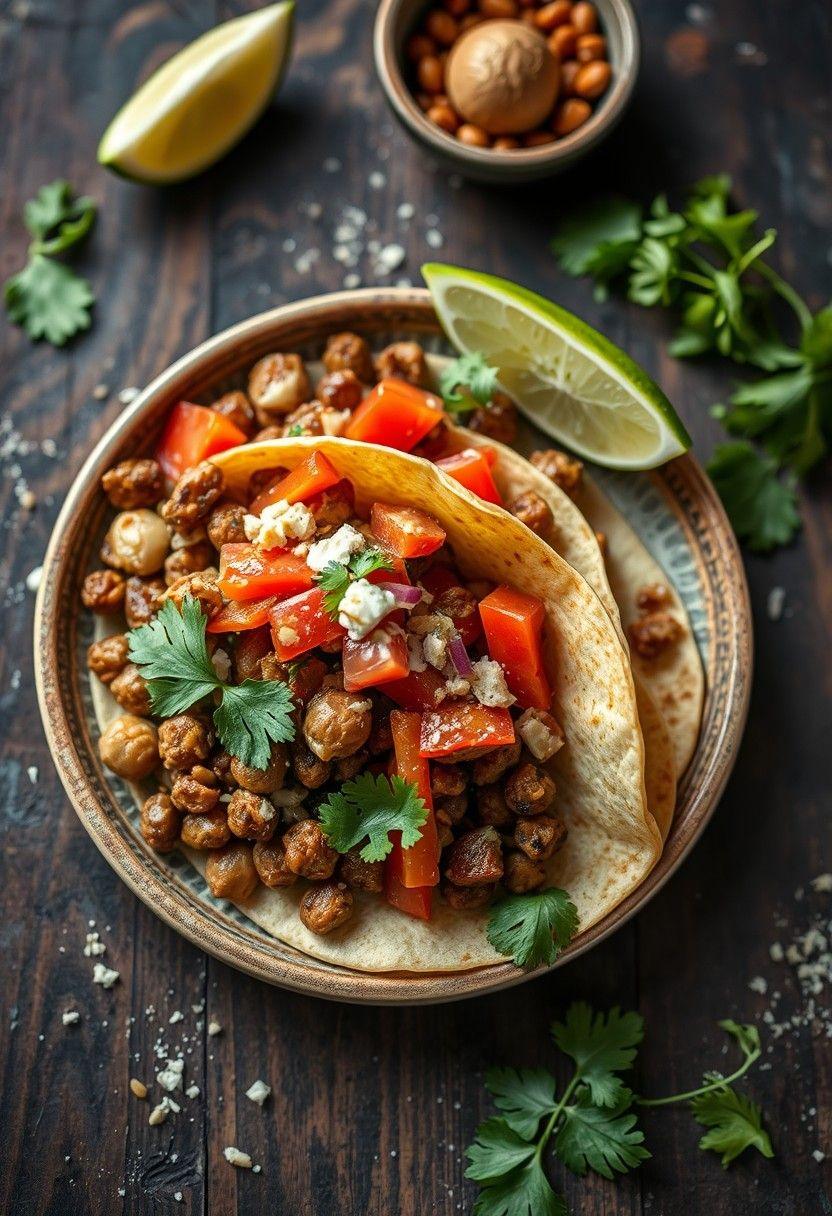 Lentil and Walnut Fajitas