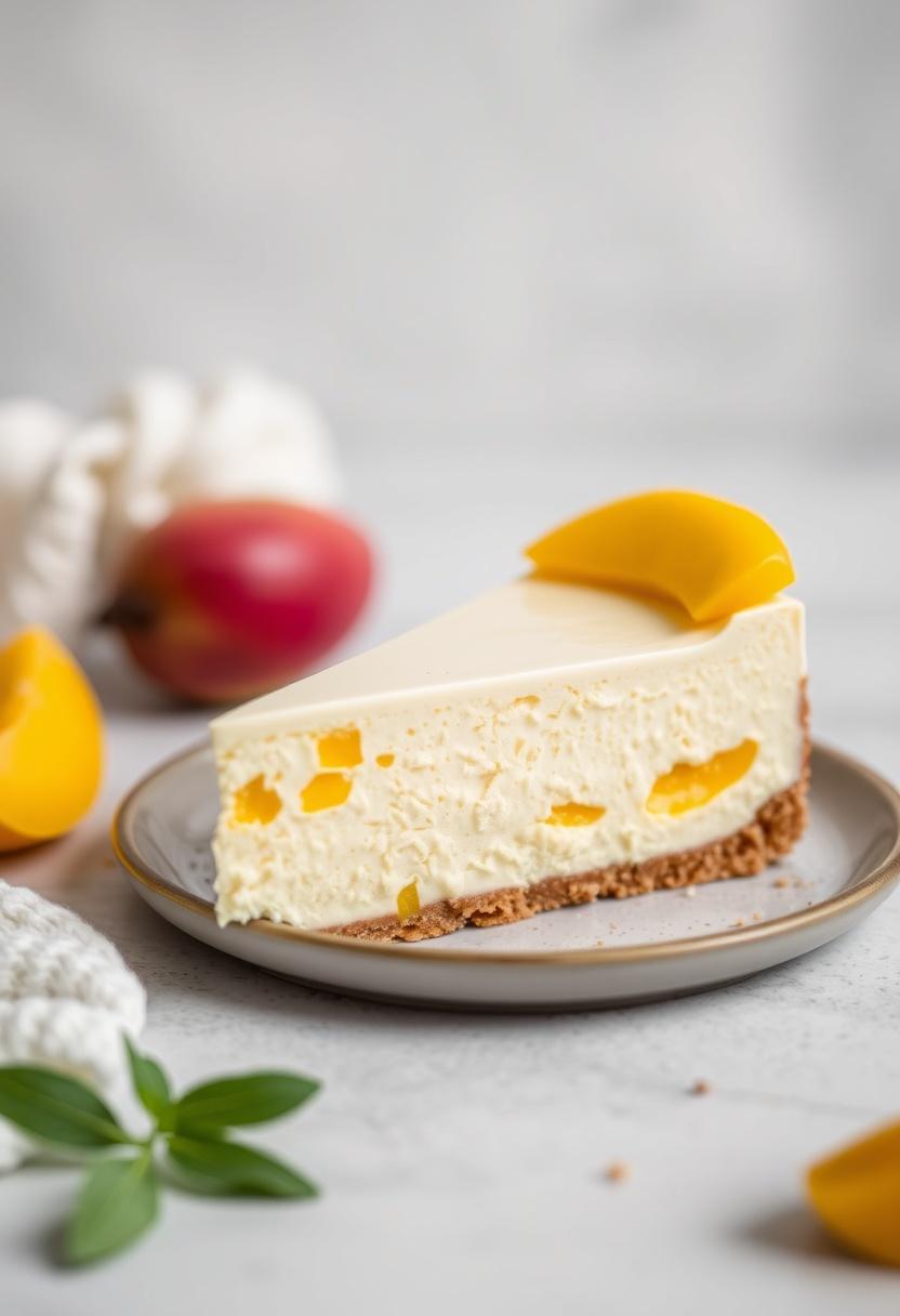 Mango Coconut Vegan Cheesecake