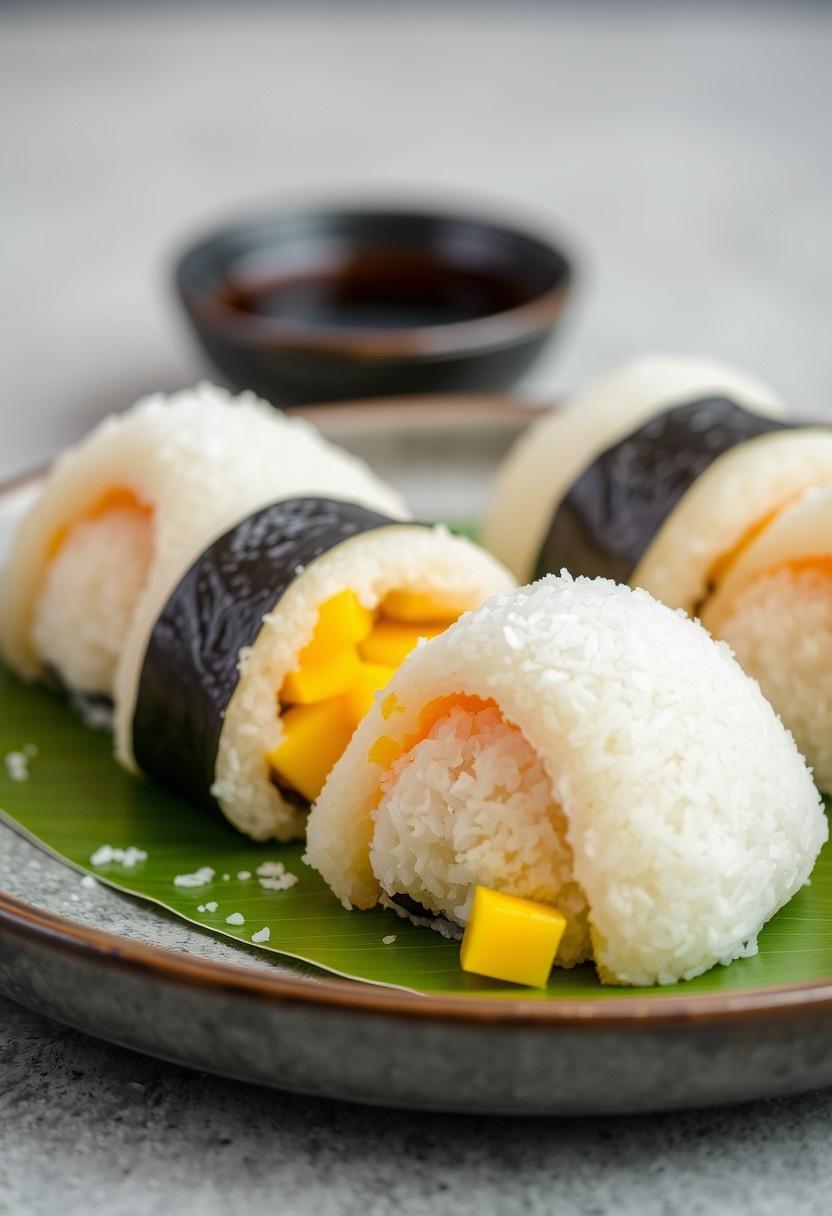 Mango and Coconut Onigiri