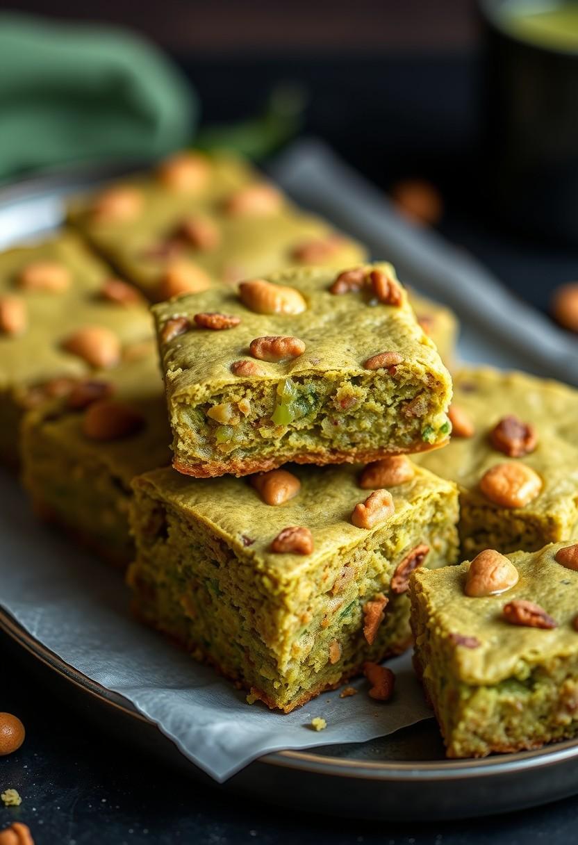 Matcha Green Tea Chickpea Blondies