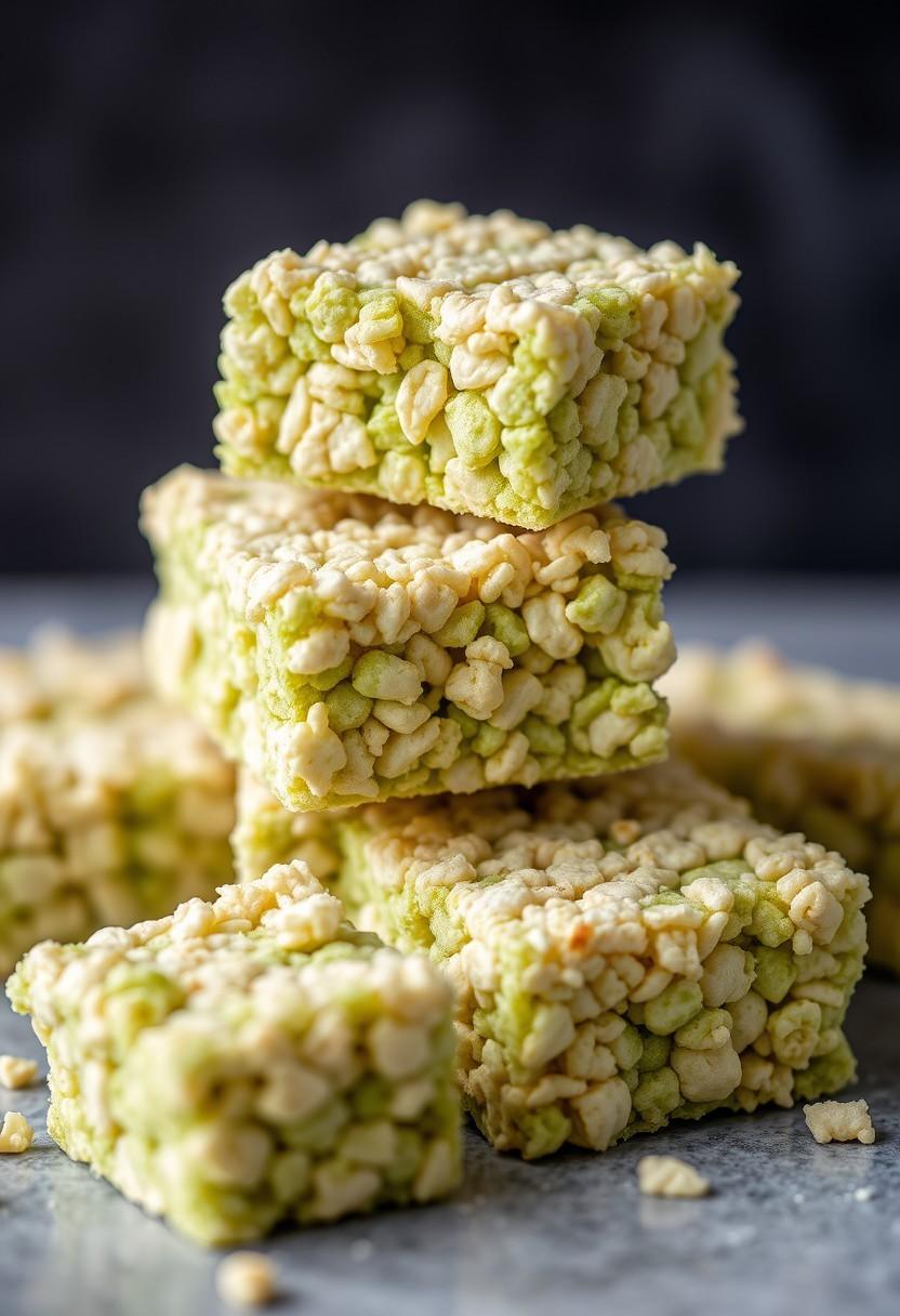 Matcha Green Tea Rice Crispy Treats