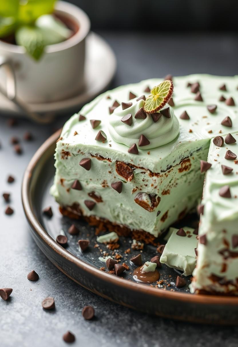 Mint Chocolate Chip Ice Cream Cake