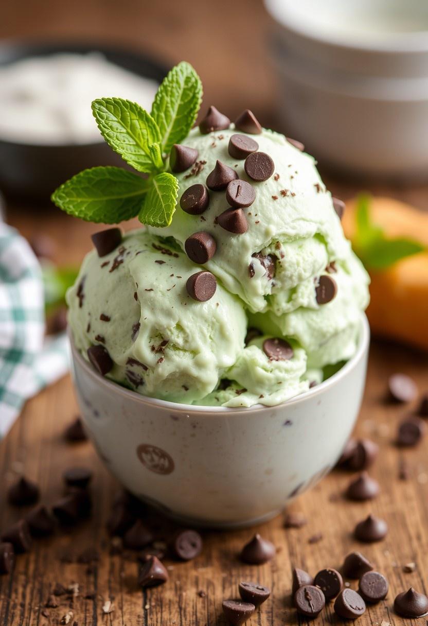 Mint Chocolate Chip Ice Cream