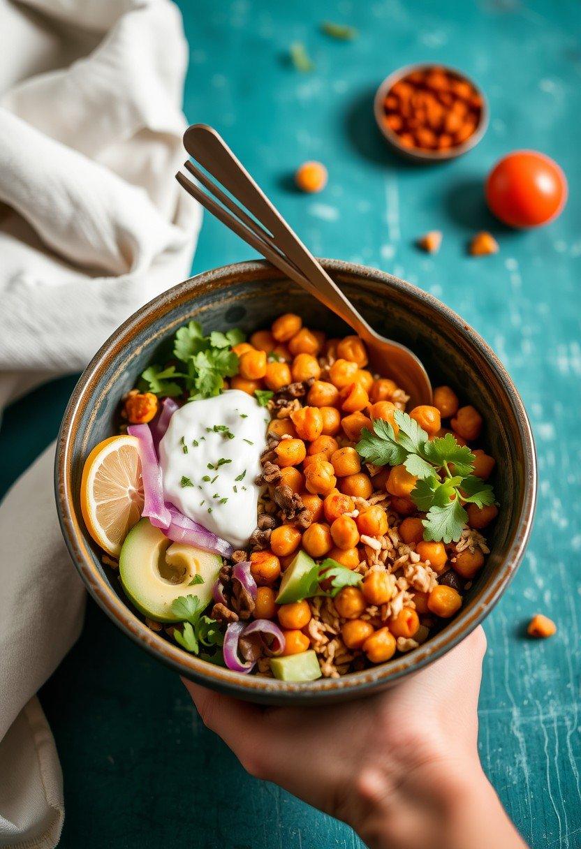 Moroccan-Spiced Chickpea Burrito Bowl