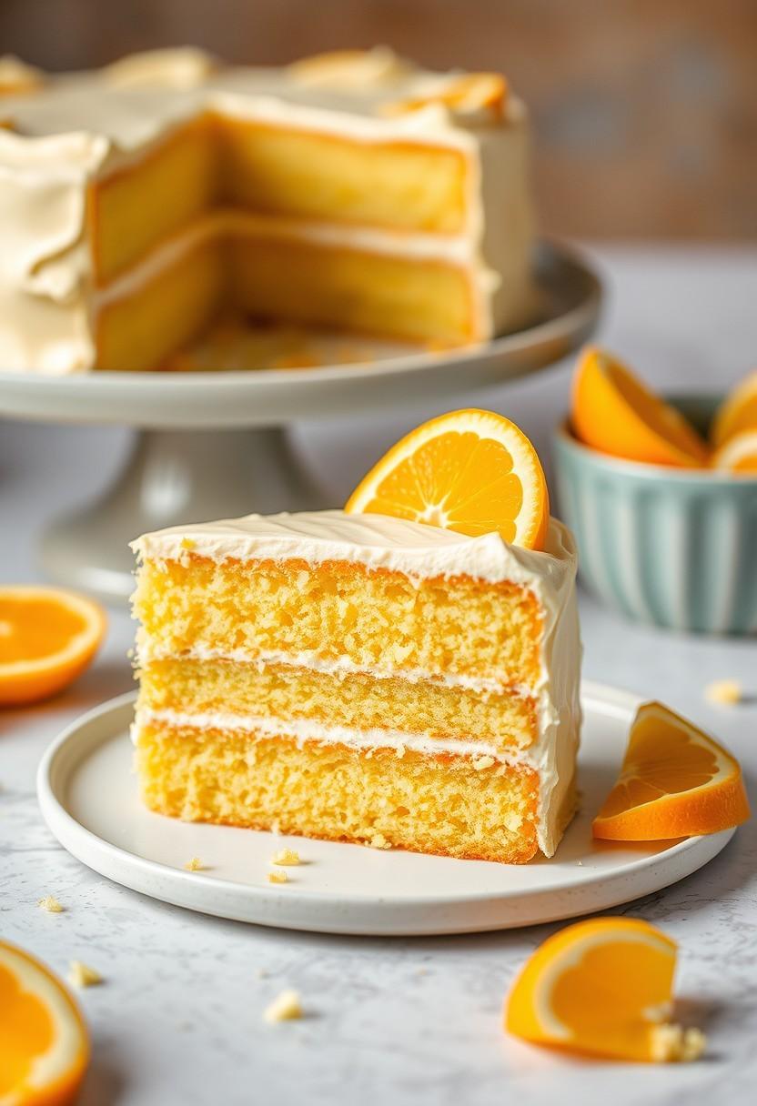 Orange Creamsicle Vegan Yellow Cake