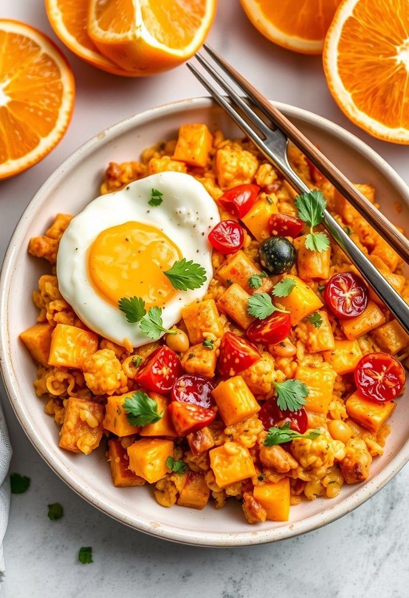 Orange Tofu Breakfast Scramble