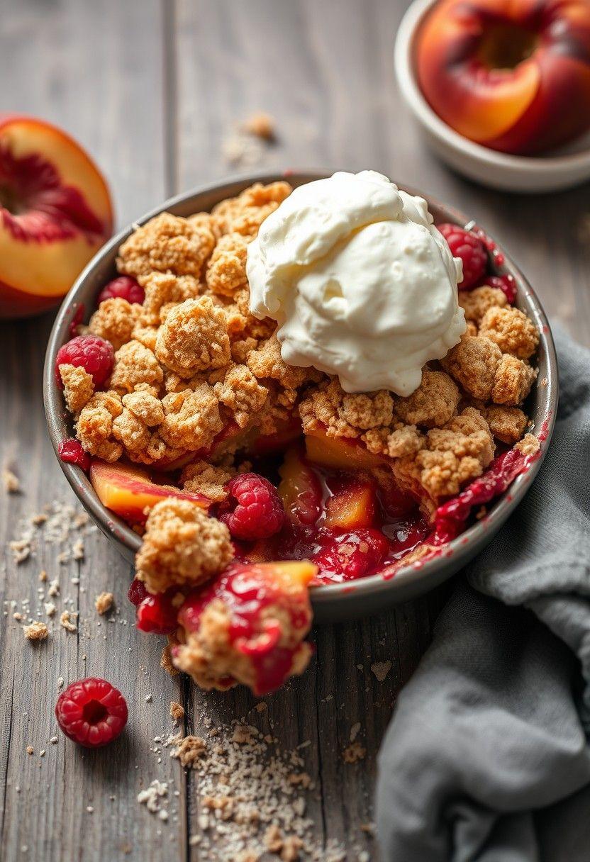 Peach Raspberry Crumble