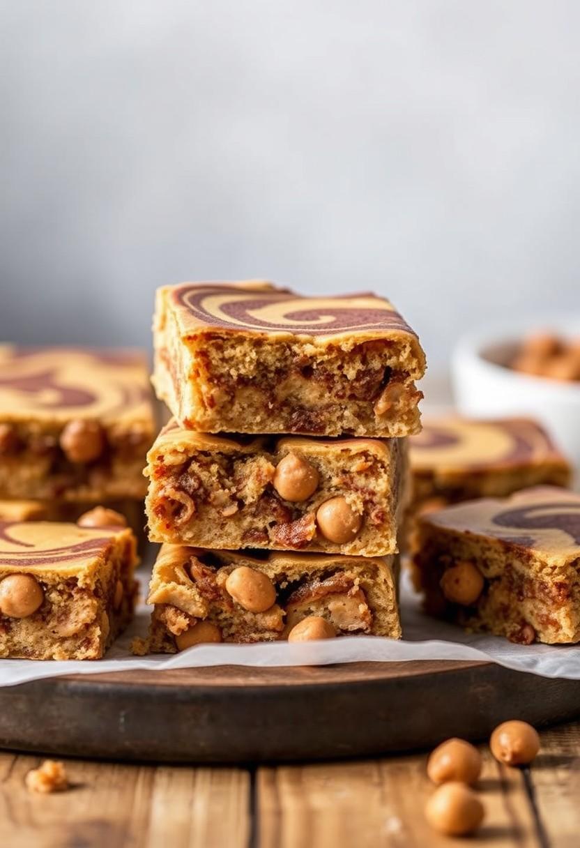 Peanut Butter Swirl Chickpea Blondies