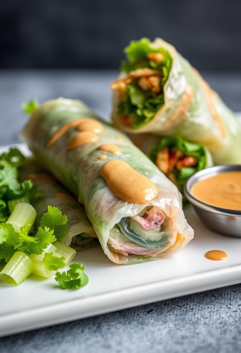 Peanut Sauce Veggie Rolls