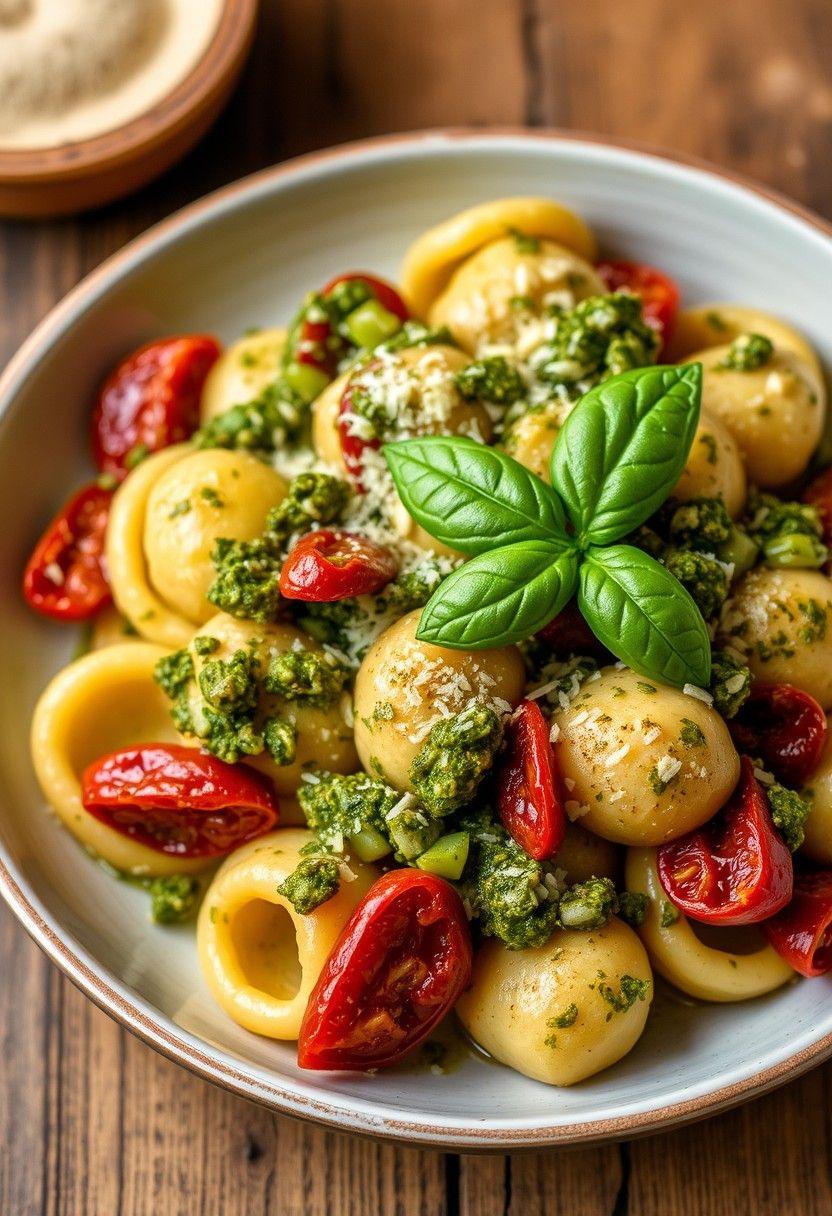 Pesto Gnocchi with Sun-Dried Tomatoes