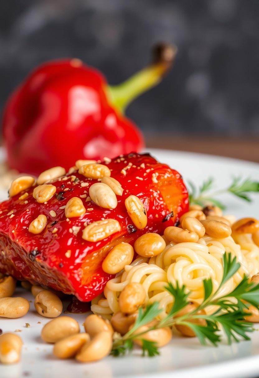 Pine Nut and Roasted Red Pepper Roast