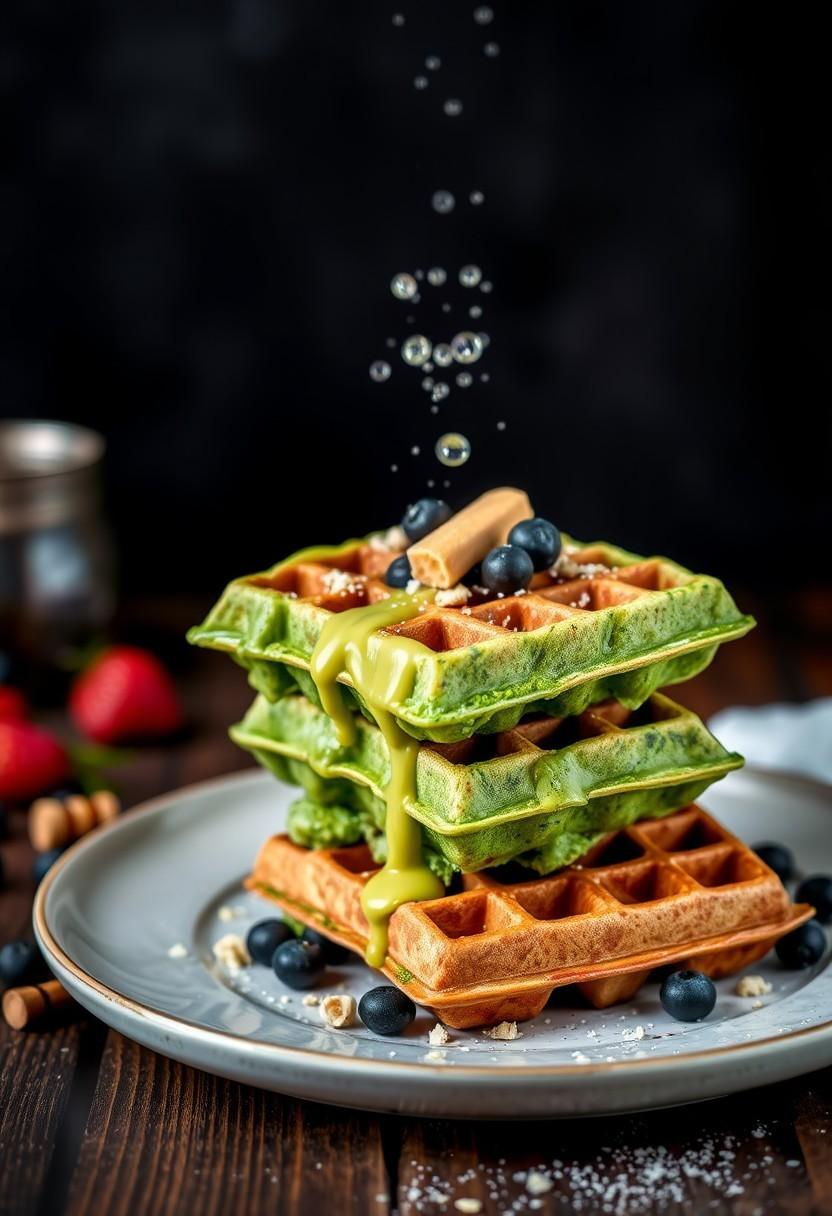 Protein-Packed Green Waffles