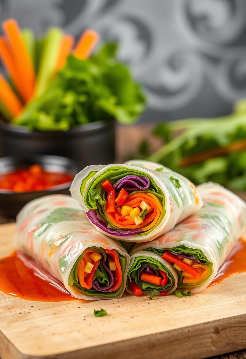 Rainbow Veggie Spring Rolls