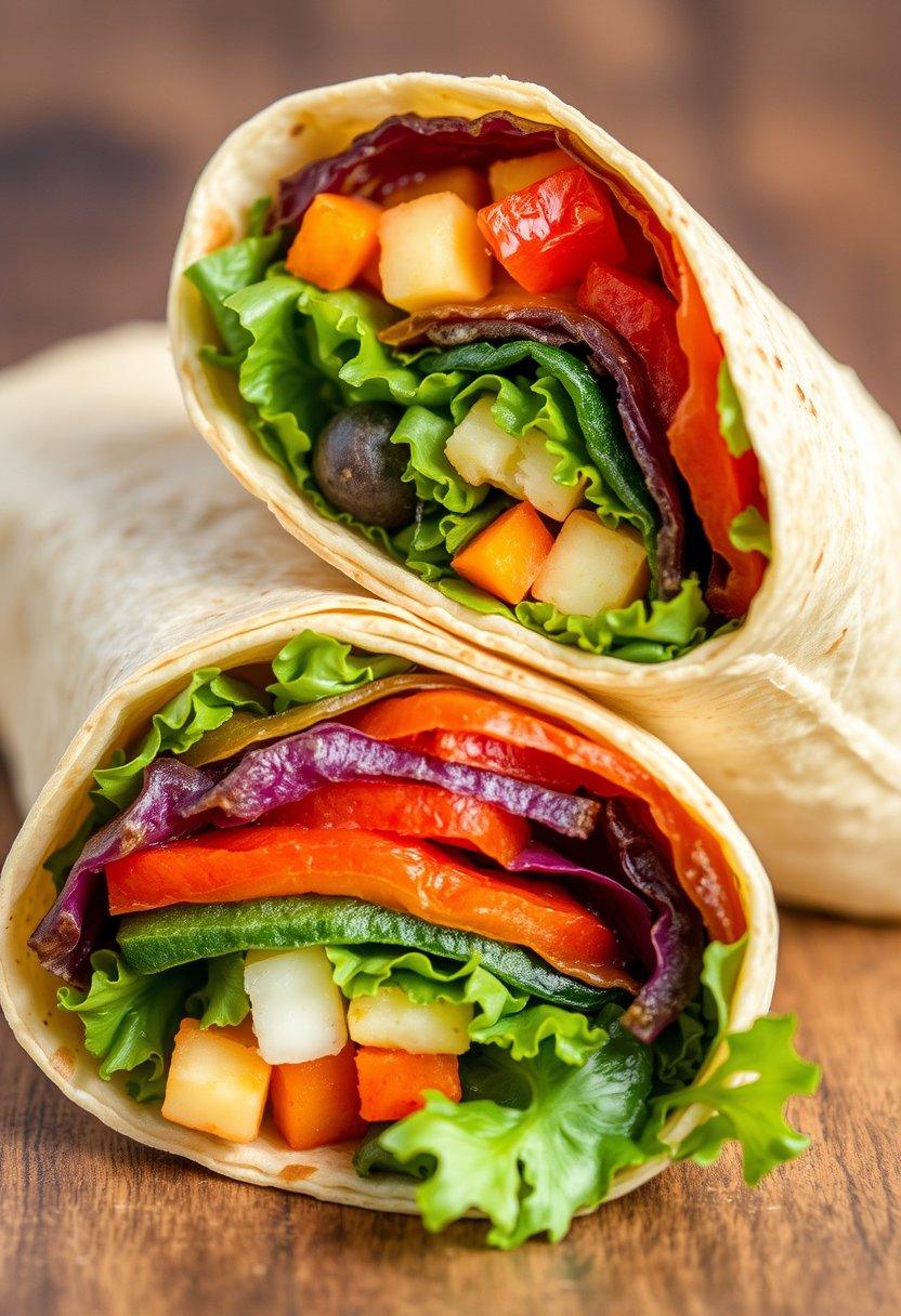 . Rainbow Veggie Wraps