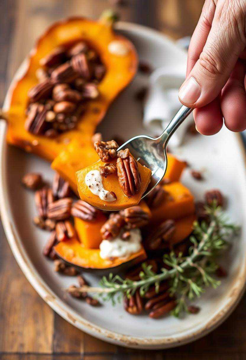 Roasted Butternut Squash with Maple and Pecans