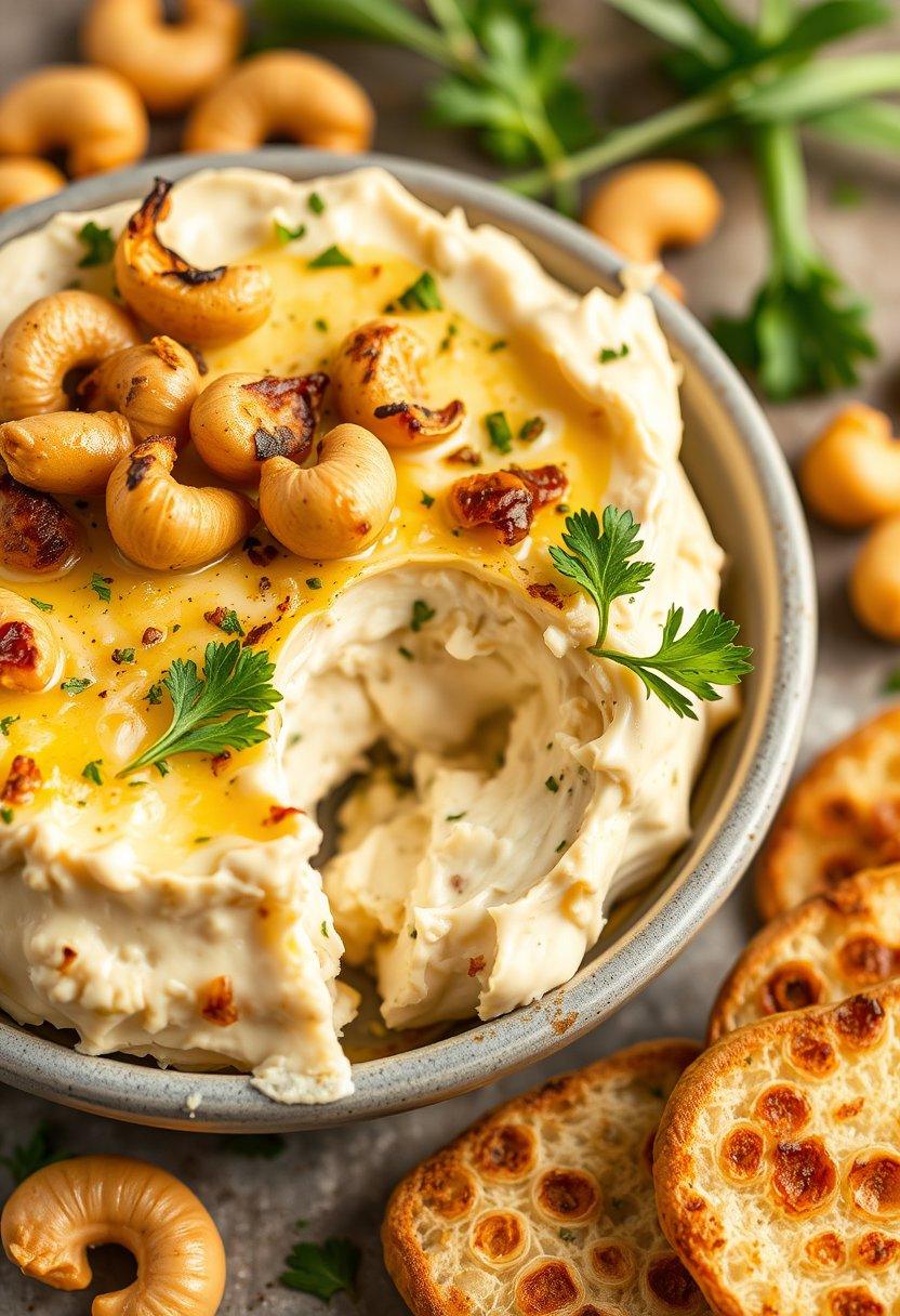 Roasted Garlic Cashew Cheese