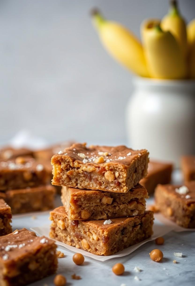 Salted Caramel Chickpea Blondies