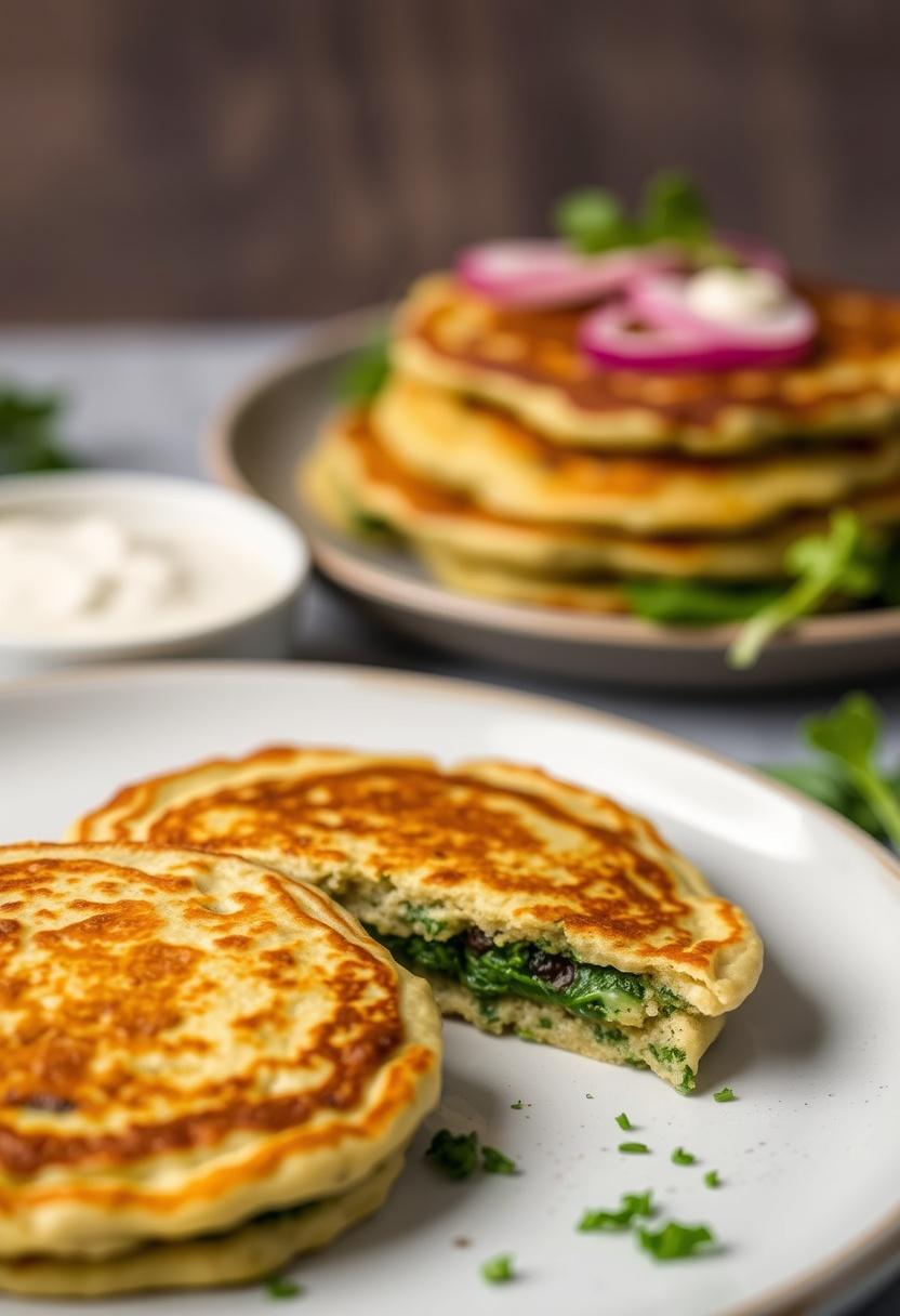 Savory Spinach and Herb Pancakes