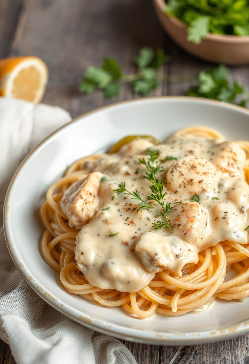 Seitan Chicken Alfredo