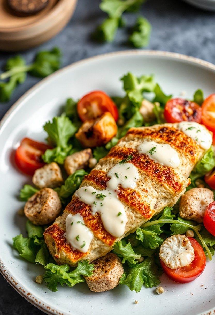 Seitan Chicken Caesar Salad