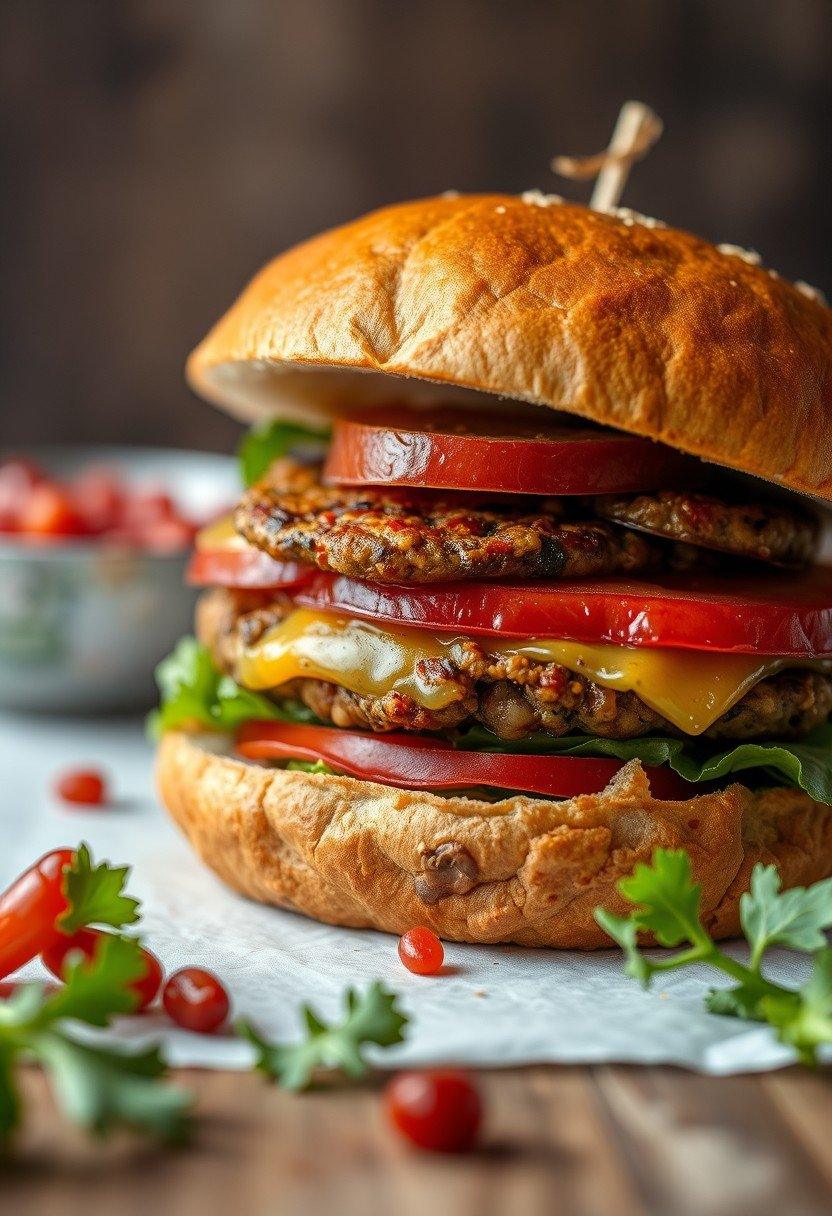 Seitan and Lentil Burger