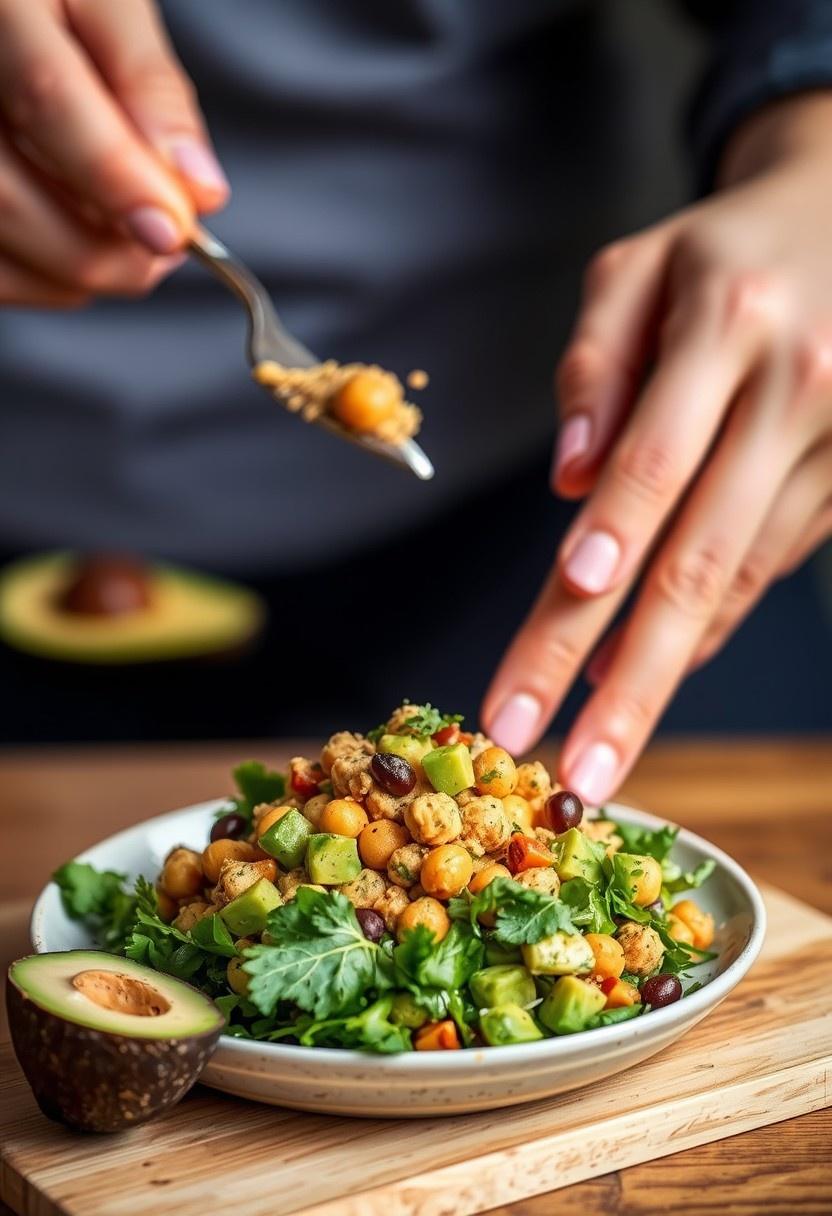 Smashed Chickpea Avocado Salad