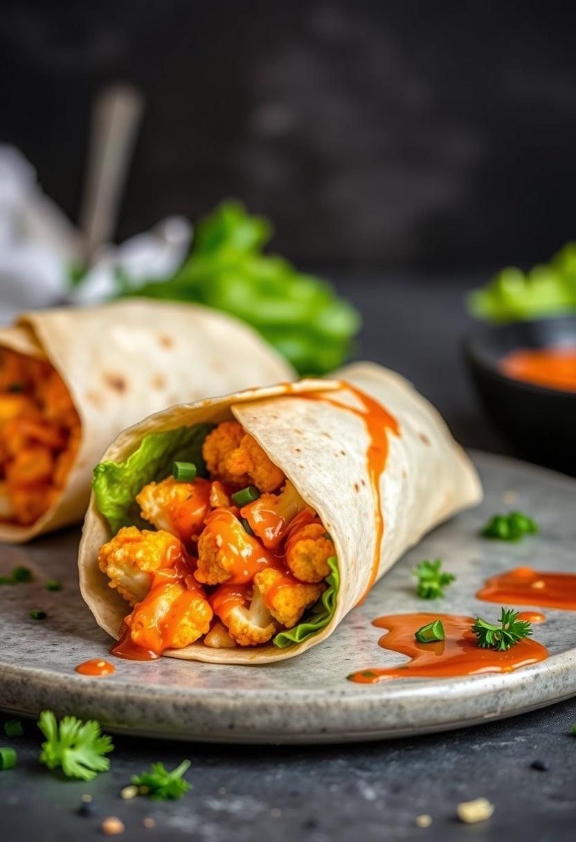 Spicy Buffalo Cauliflower Wrap