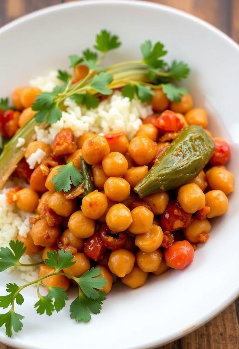 Spicy Chickpea and Okra Jambalaya