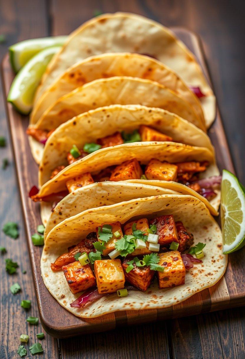 Spicy Korean BBQ Tofu Tacos