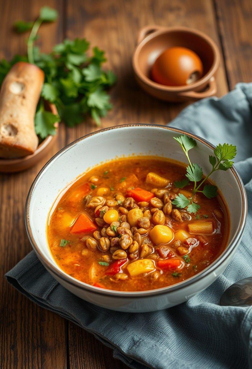 Spicy Lentil and Vegetable Soup