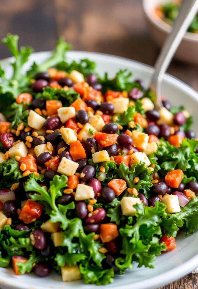 Spicy Southwest Kale and Black Bean Salad