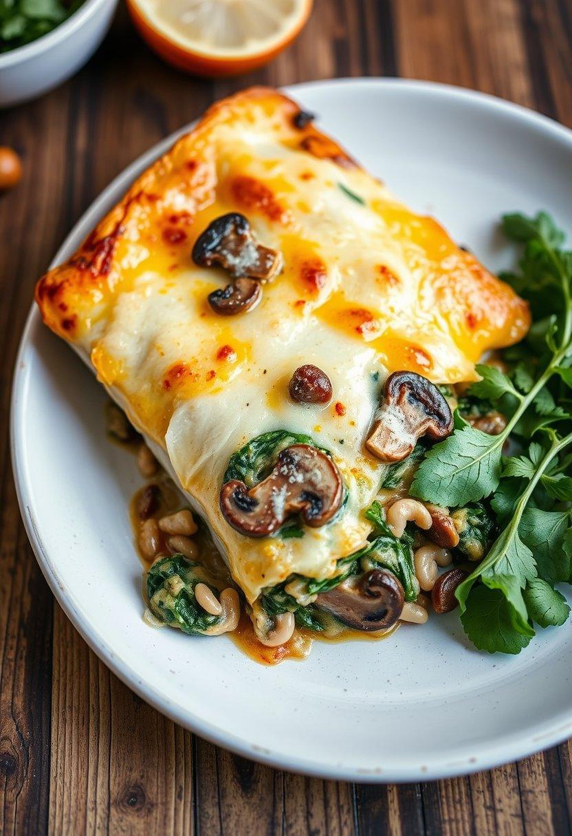 Spinach and Mushroom Enchiladas