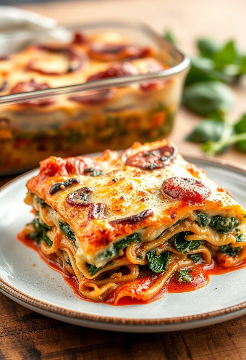 Spinach and Mushroom Lasagna