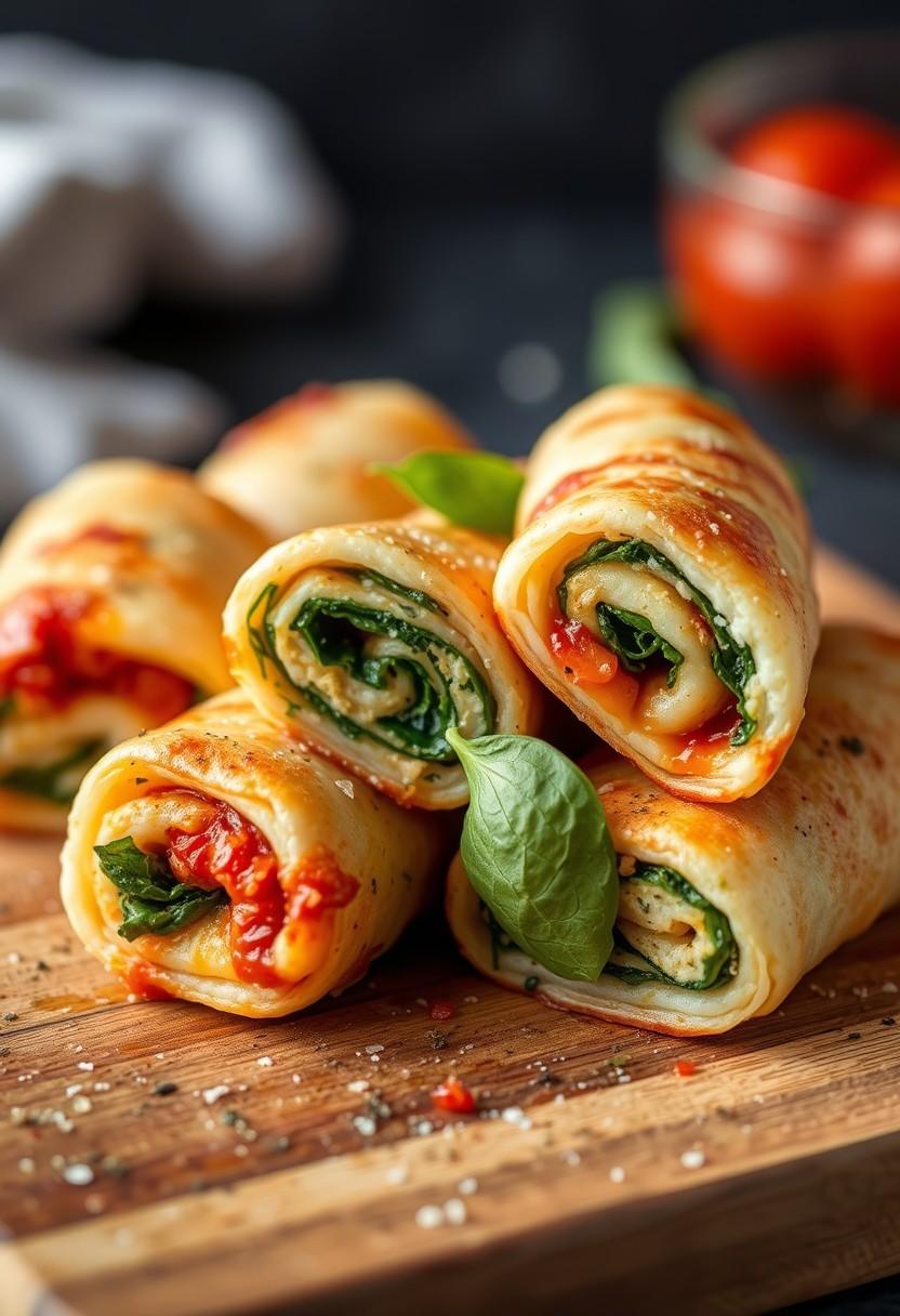 Spinach and "Ricotta" Pizza Rolls