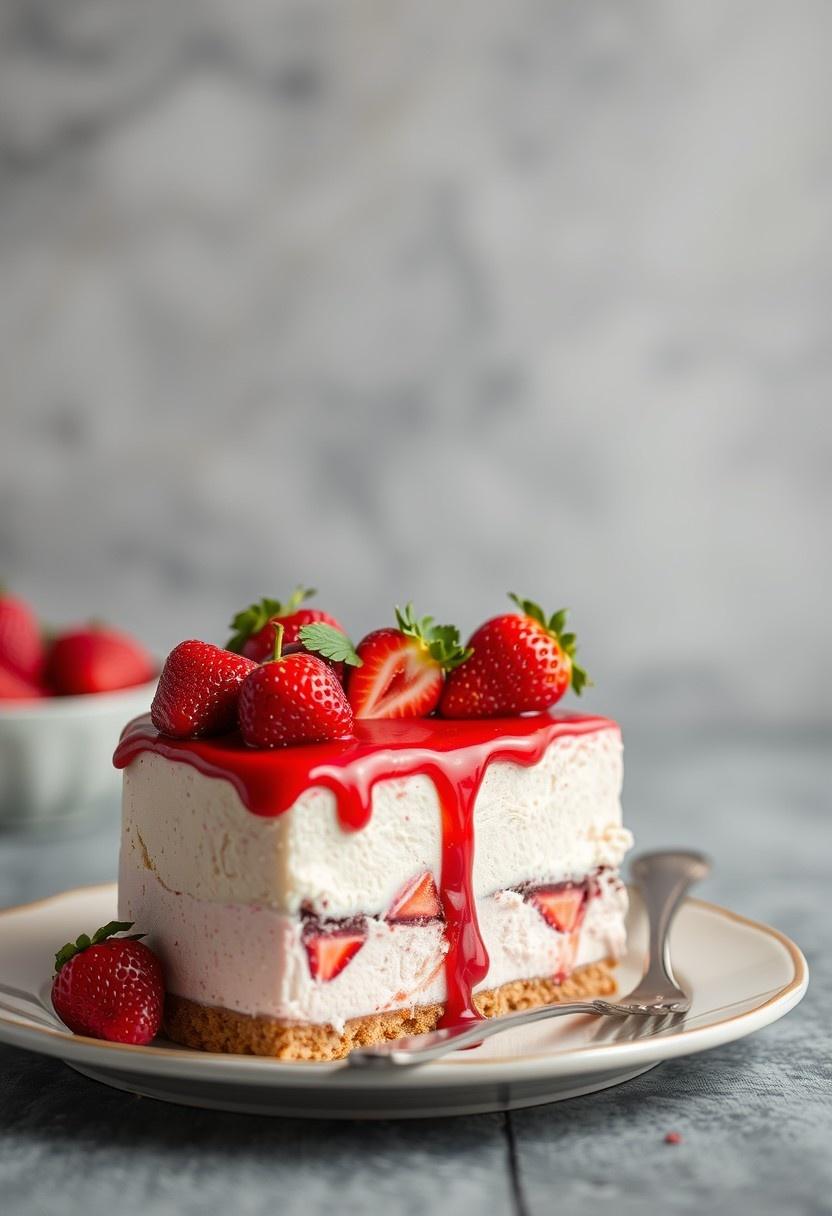 Strawberry Cheesecake Ice Cream Cake