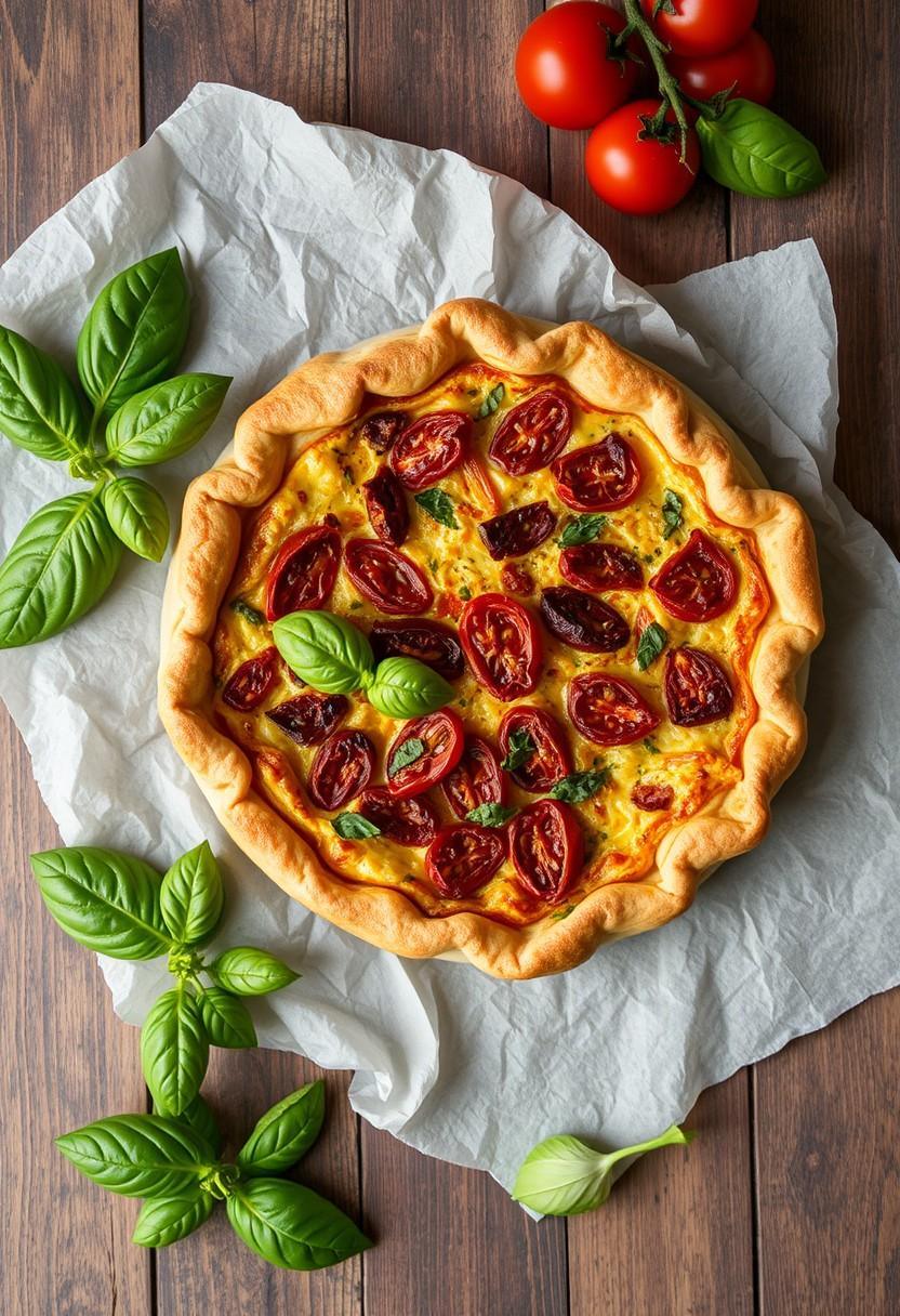 Sun-Dried Tomato and Basil Quiche