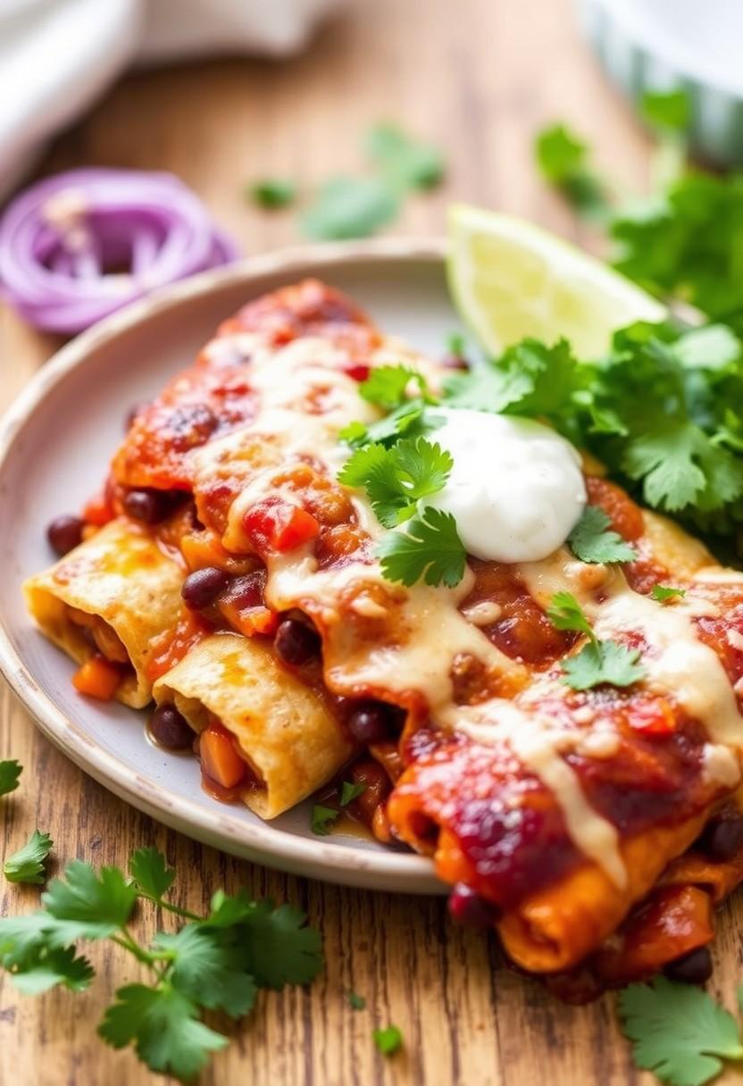 Sweet Potato Black Bean Enchiladas