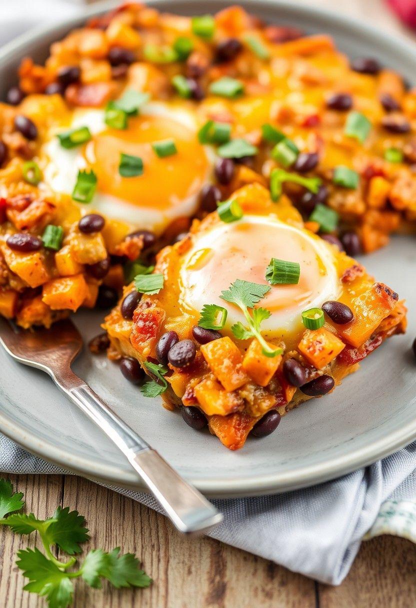 Sweet Potato and Black Bean Breakfast Casserole