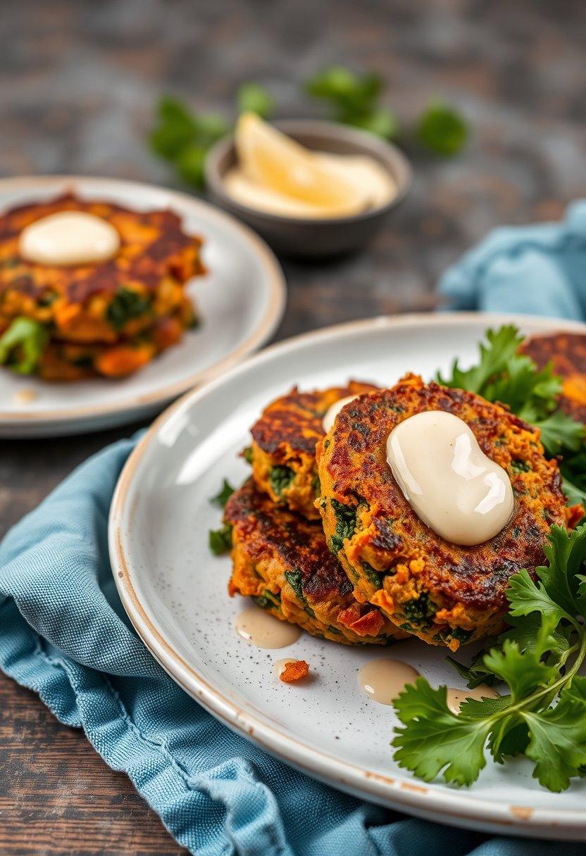 Sweet Potato and Kale Cakes