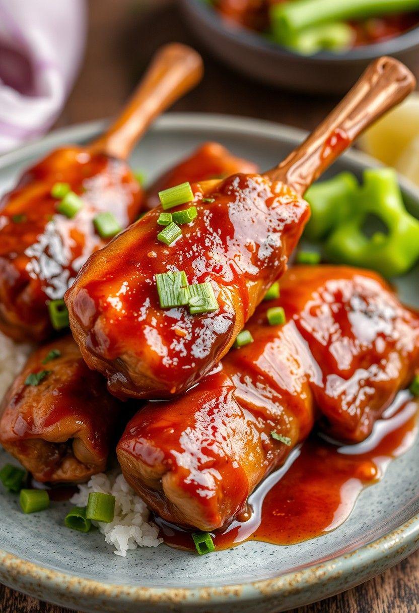 Tempeh Teriyaki Drumsticks