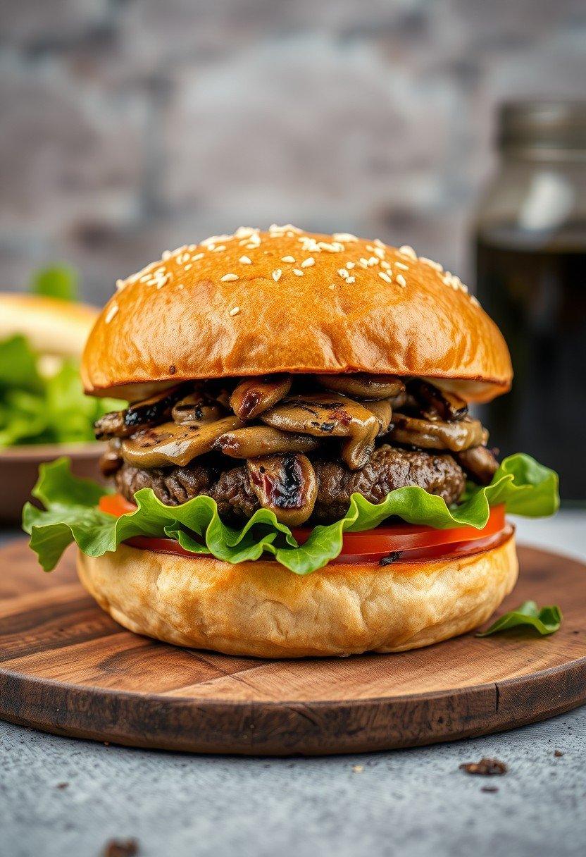 Tempeh and Mushroom Burger