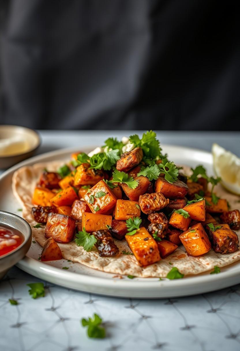 Tempeh and Sweet Potato Fajitas