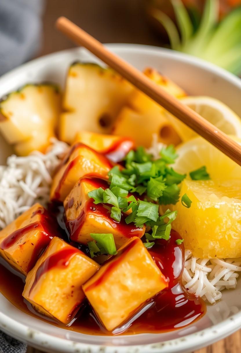 Teriyaki Tofu and Pineapple Bowl