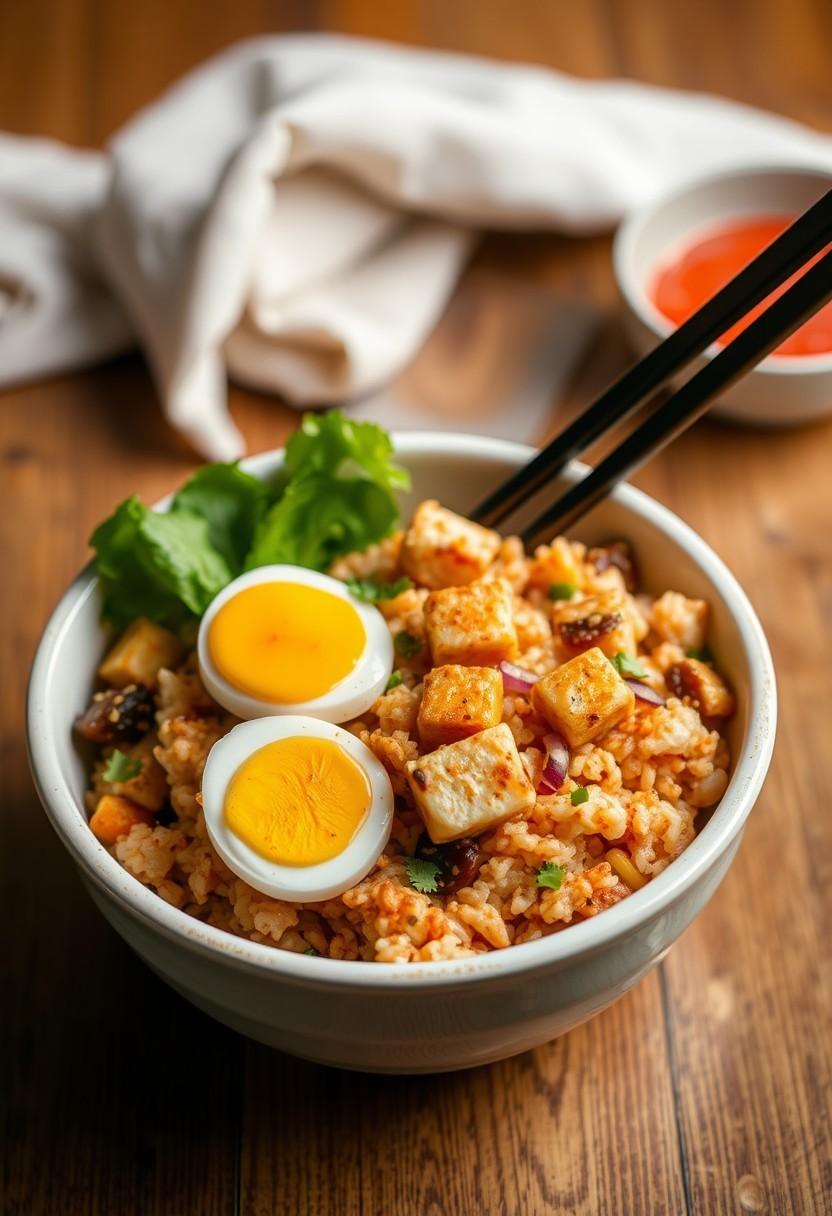 Tofu "Egg" Fried Rice Bowl