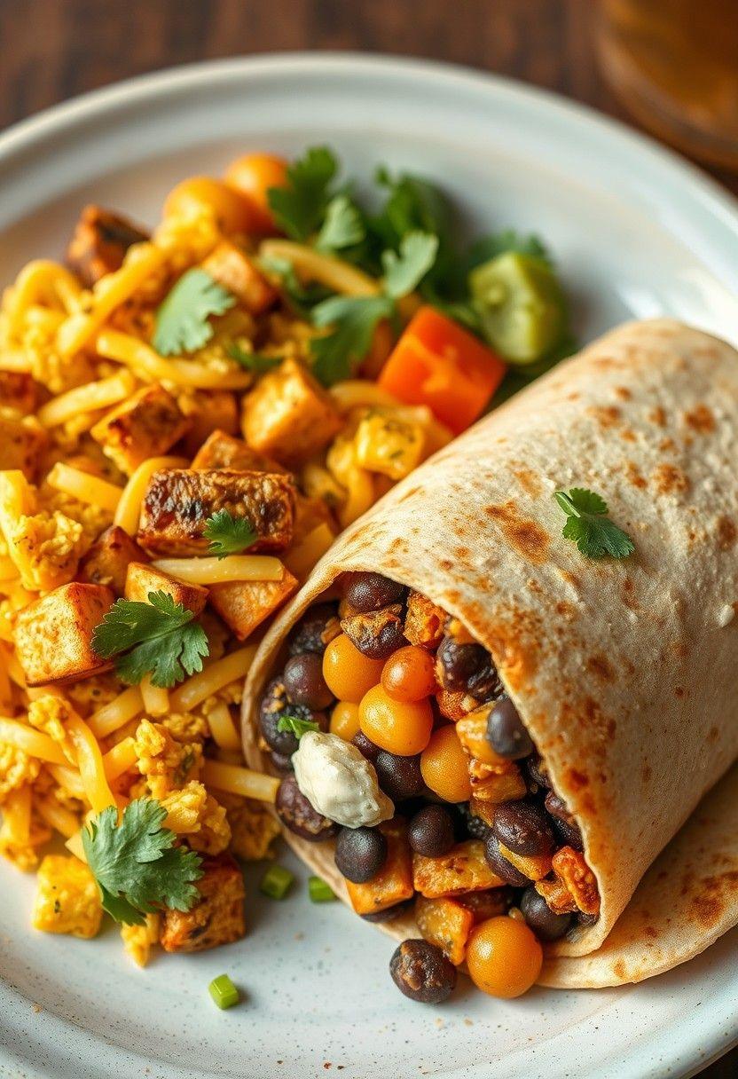 Tofu Scramble and Black Bean Burrito