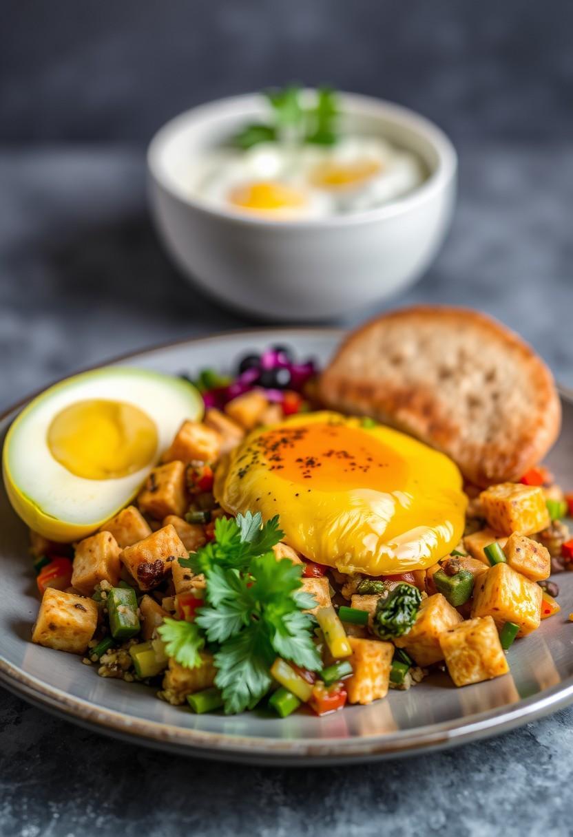 Tofu Scramble and Veggie Hash