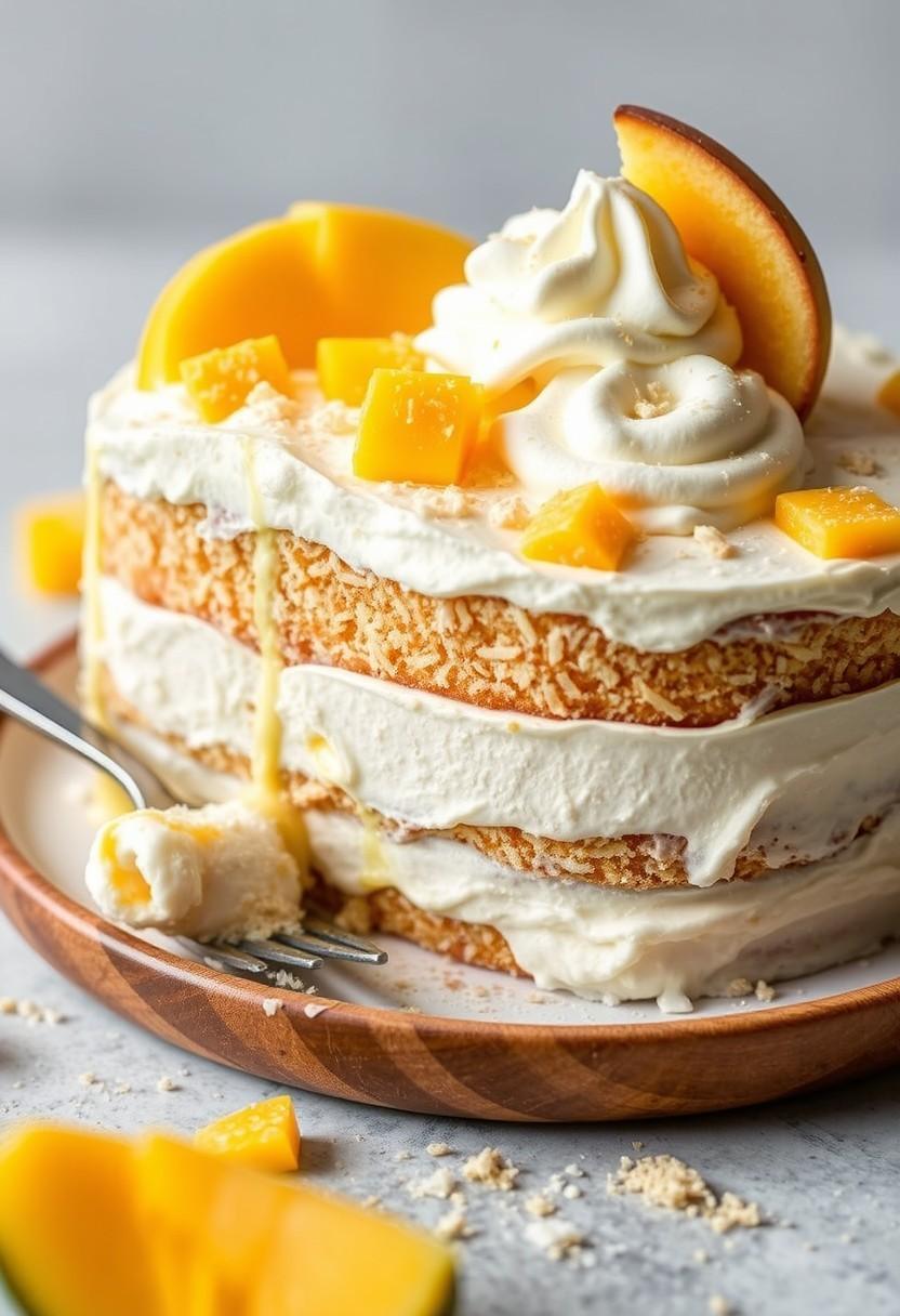 Tropical Coconut Mango Ice Cream Cake