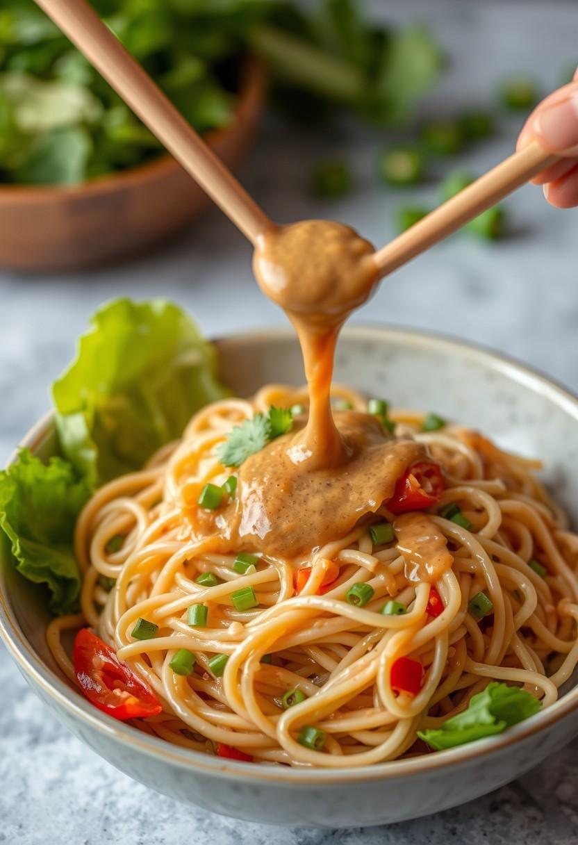 Udon Noodle Salad with Peanut Dressing